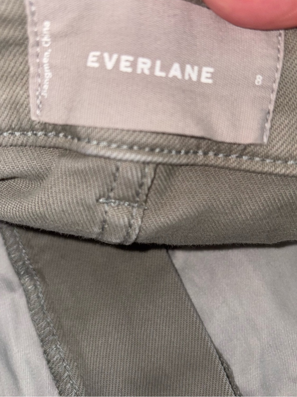 Everlane High Rise Wide Leg Crop Chino Pants Sage Green Size 8 - Picture 5 of 6
